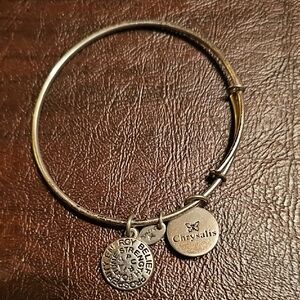 Chrysalis Silver Tone Charm Bangle Bracelet - Silver Energy Belief Strength